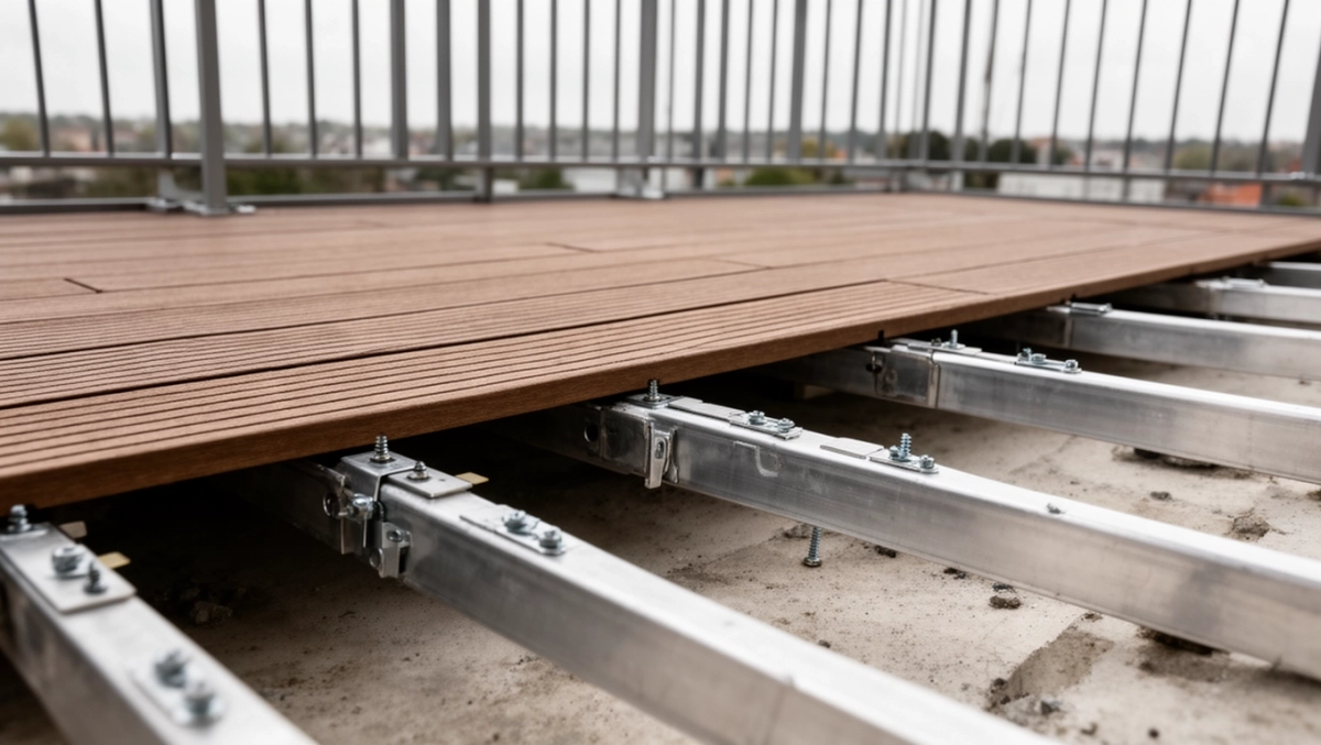 Montaż deski kompozytowej na balkonie